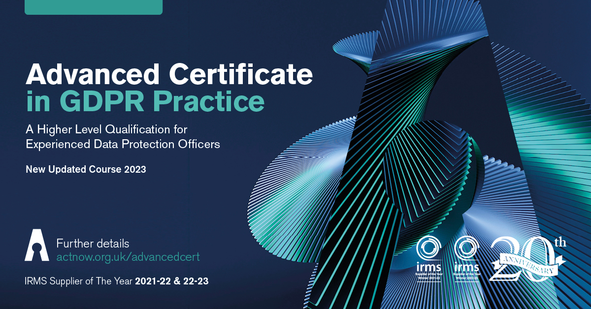 Act Now GDPR banner